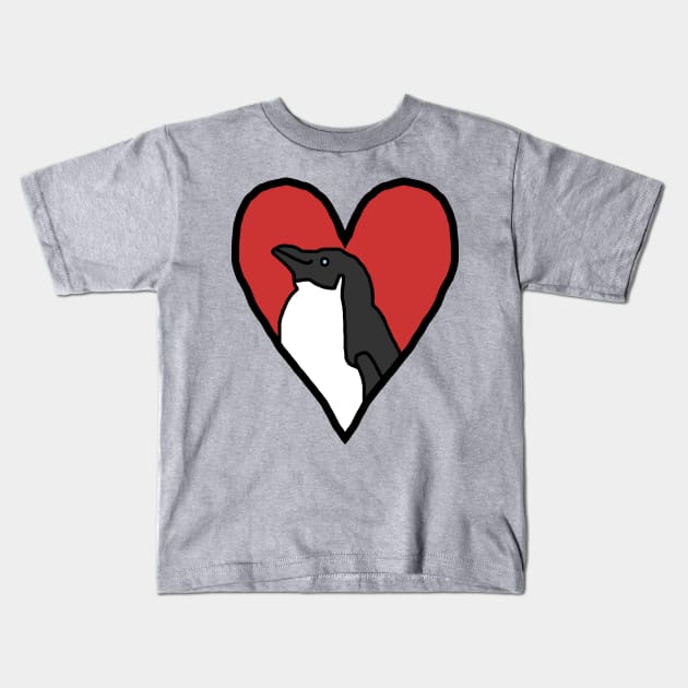 My Penguin Valentine Kids T-Shirt by ellenhenryart